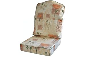 Gilda Replacement Conservatory Cane Furniture DELUXE PIPED - HUMP TOP CHAIR/SOFA/SUITE CUSHIONS (Including Covers and Fillings) for Conservatory Furniture-Wicker,Rattan (Poppy Natural)