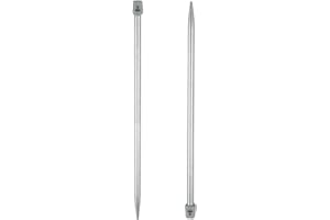 sourcing map 2Pcs 7mm Single Pointed Knitting Needles Stainless Steel 9.84 Inches Length Metal Weaving Tool for Handmade Projects DIY Knitting