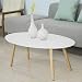 Produktbild SoBuy FBT61-W Couchtisch mit Holzbeinen Wohnzimmertisch Sofatisch Salontisch in weiß, BHT ca: 105x40x60cm