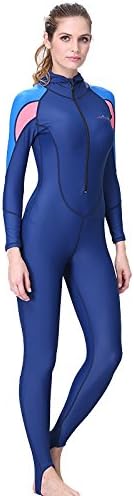DivingKing UPF50+ Snorkeling Rash Guards One-piece With Hood Full Wetsuit Thermal/Warm Quick Dry Ultraviolet Resistant Long Sleeves Swimsuit Men Women, women, xs