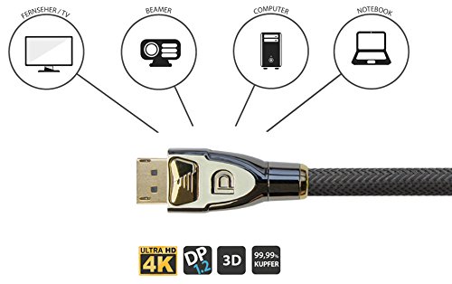 PYTHON GC-M0072 Series DisplayPort 1.2 Anschlusskabel – 4K2K / UHD / Ultra HD, 3m schwarz - 3