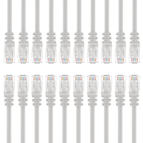 (20-Stück) 0,6m Meters CAT6 Ethernet Gigabit Lan Netzwerkkabel RJ45, Gearit CAT 6 UTP 10/100/1000Mbit/s /Switch/Router/Modem/Patchpannel/Access Point/Patchfelder, Weiß