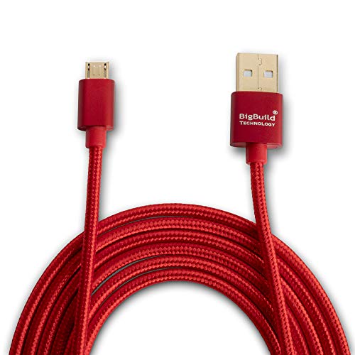 BigBuild Technology RED 2-Metre Faster Charging & Data Transfer Cable for Samsung Galaxy Tab S Series & J Max, 6 Feet 5 Inches Gold Plated