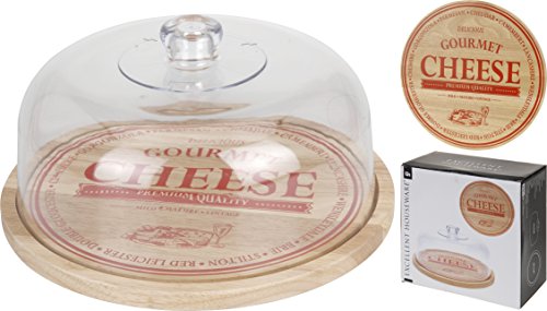 Rund mit Deckel 30 cm Kiefernholz für dienen Käse Schneiden Kunststoff Kuppel Abdeckung der