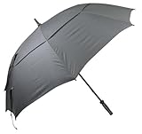 DUAL CANAOPY LONGRIDGE GOLF DELUXE REGENSCHIRM WINDDICHT, SCHWARZ