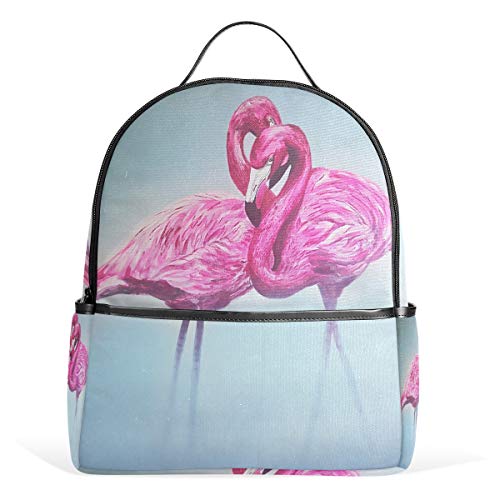 Preisvergleich Produktbild FANTAZIO Rucksack für Reisen, Pink Flamingo Love Heart Daypack