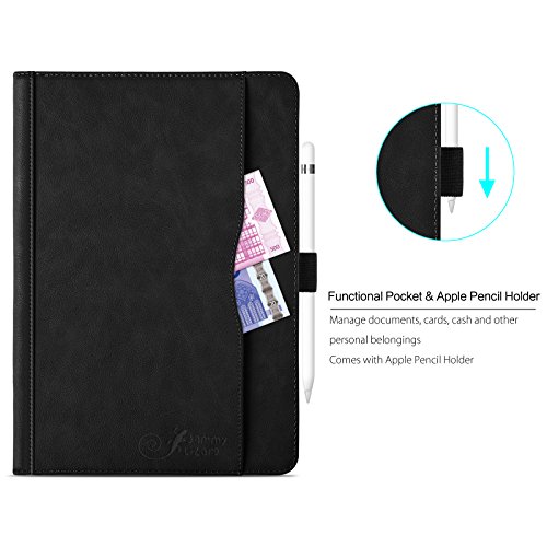 iPad PRO 10.5″ Hülle – JAMMYLIZARD Ledertasche Smart Case mit Standfunktion für iPad PRO 10.5″, SCHWARZ & HONIG, [MIT STIFT-HALTER] - 2