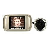 ★ Cámara de puerta perfecta ★ Cuenta con pantalla LCD a color de 3,2 pulgadas. con resolución de 1280 * 720, mostrando una imagen clara de la puerta exterior, Mini cámara exterior de 1.0MP, Ángulo de visión real de 160 grados, 24 horas de seguimiento, Cuerpo ultrafino, Con estilo y hermoso.