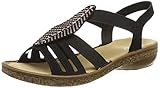 Flexible Laufsohle Rieker Damen 628G6-00 Geschlossene Sandalen, Schwarz (Schwarz 00), 41 EU