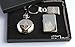 Produktbild Freimaurer, Freimaurerei, Freimaurer GPO Group Exklusives Geschenkset, versilbert, Freimaurer Logo, Maurer von London, Half Hunter Taschenuhr, Masonic Logo, Feuerzeug aus poliertem Metall und versilbertem, Freimaurer Schlüsselanhänger, in Geschenkbox