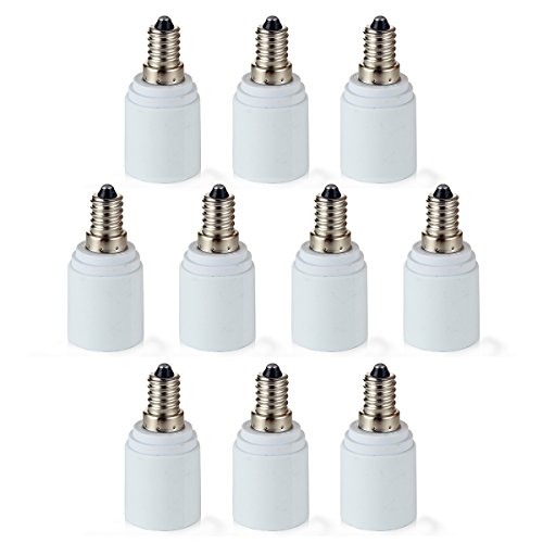 Preisvergleich Produktbild GreenSun 10x Lampensockel Adapter Konverter - E14 Fassung auf E27 Sockel Lampenadapter - Lampensockeladapter für LED Halogen Energiespar Lampen