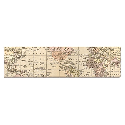 anna wand Lampenschirm WELTKARTE VINTAGE/SEPIA – Schirm für Lampen mit Weltkarten-Motiv in Pastell- und Beigetönen – Sanftes Licht für Tischleuchte / Stehlampe / Hängelampe im Wohnzimmer, Esszimmer, Schlafzimmer - 2