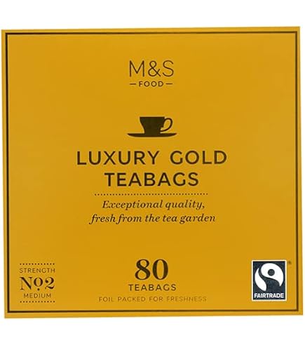 マークス&スペンサー Luxury Gold 80個入り　4個セット M&S Luxury Gold Tea Bags, Full Bodied Strength 4, Fairtrade, 80