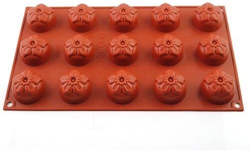 Baking Mold Silicone Mini Flower Baking Cake Mold Chocolate Cookie Candy Jelly Ice Bakeware Baking Mould DIY Kitchen Decoration Tool 1.6nch X 0.6 inch for Each Cavity
