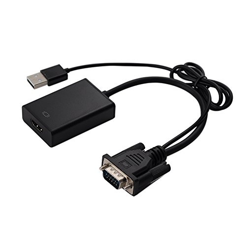 Cable VGA a HDMI 1080P/ 60HZ con USB de Audio y V&iacute;deo de Topop, Conversor VGA a HDMI para PC, Ordenador, HDTV, Monitor, Proyector. TV Box