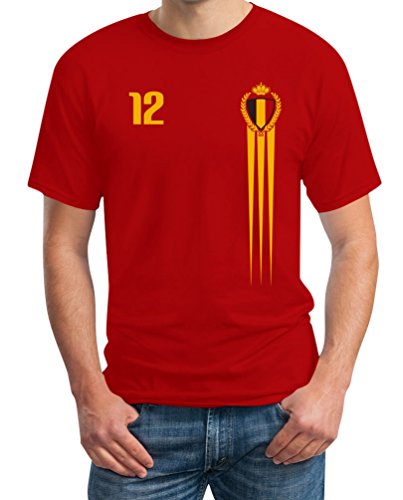 België Belgisches Fußball Fanshirt Fanartikel Fantrikot WM und EM T-Shirt Small Rot