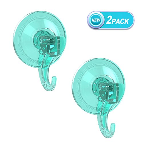 Preisvergleich Produktbild GlobaLink® Vakuum Super Lock Saughaken 2er Set, ohne bohren, Wasserdicht, Ölbeständig, Wiederverwendbar, für Küche, Badezimmer (Blau)