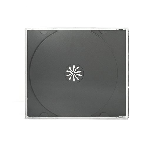 CD Jewelcase /CD Hüllen /CD Leer Hüllen für 1 CD/DVD, transparent, Tray schwarz (10mm) 50 Stück im Karton - 4