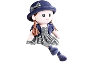 Qchomee Poupée de Chiffon Mignonne Jouet en Peluche Bébé Douce Ornement Maison Mini-Princesse Chapeau et Vêtements Détachables Cadeau de Naissance Anniversaire Valentin Noël
