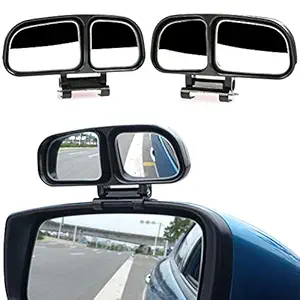 YOTINO Adjustable Wide Angle Universal Left and Right Side Rear Blind Spot Mirrors for Car - 2 Piece (Black)