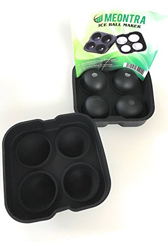 Saft, Gin Tonic & Whisky Gläser lieben diese Kugeln! Eiskugelform aus Silikon für riesen Eiskugeln je 4,5 cm, Eiswürfelbehälter oder Eiswürfelform als Eiskugel mit speziellem Dichtungsring! - 5