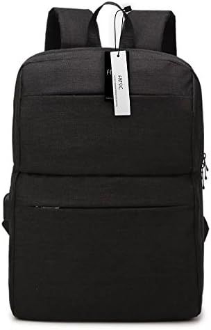 FNTSIC Leisure Laptop Backpack Large Capacity Portable Bag with USB Charging Port for Business, Work, Travel, Sports, School, Men and Women (SE - Black)