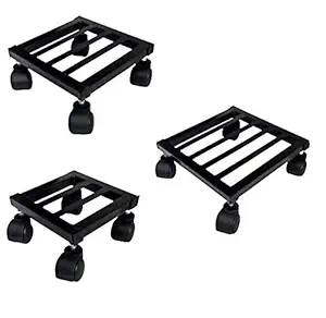 Truphe Heavy Duty Metal Plant Stand with Wheels - Set of 3 (12,10,8