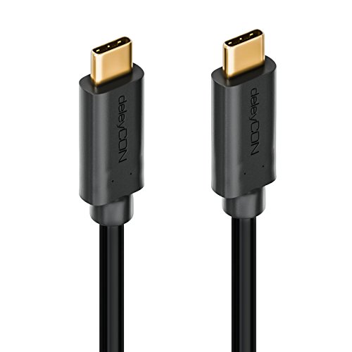 deleyCON 0,5m USB Kabel / Stecker Typ 3.1 / C auf C / USB 3.0 Speed 5 Gbit/s / Ladekabel Datenkabel / für z.B. Smartphone / PC / Notebook / Ladegerät – Schwarz - 3