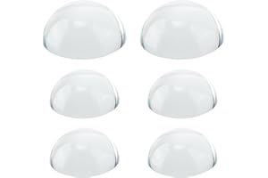SUPERFINDINGS 6 pz 2 Dimensioni Lente di Ingrandimento A Cupola in Vetro Fermacarte Cabochon di Cristallo Semirotondo Ottico Trasparente Lente A Mezza Sfera per Scrivania da Ufficio 50mm e 70mm