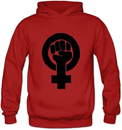 Feminist Women's Thin And Light Sport Hooded Sweatshirts For Girlfriend -  Red - 