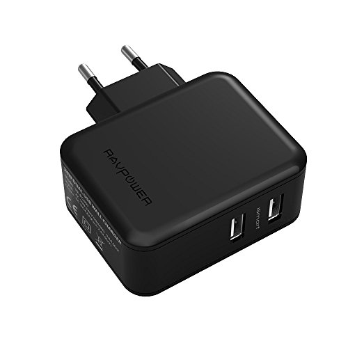 RAVPower Cargador USB Port til 24W Cargador de Red Doble Puertos USB Tecnolog a iSmart para iPhone iPad Samsung Galaxy Nexus Nokia y M s Negro reviews RAVPower Cargador USB Port til 24W Cargador de Red Doble Puertos USB Tecnolog a iSmart para iPhone iPad Samsung Galaxy Nexus Nokia y M s Negro