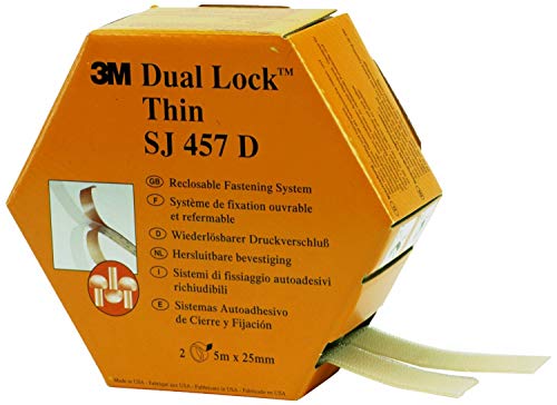3M SJ457D Dual Lock - flexibler Druckverschluss, 25 mm x 10 m, transluzent, 1er Pack