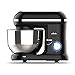 Produktbild Küchenmaschine Knetmaschine Food Processor Wancle Stand Mixer, mit 5.5 Liter Edelstahlschüssel, Spritzschutz, Rührbesen, Knethaken und Ballon-Schneebesen (Schwarz)