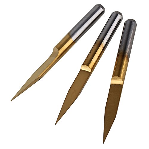 BQLZR 0,1 mm Klingen titannitriert 3,175 mm Hartmetall Gravur Bit 20 Grad CNC PCB Router Tool Pack 10 - 3