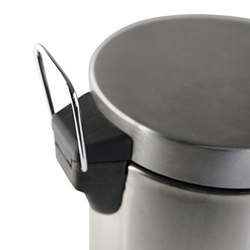 axentia Kosmetikeimer ca. 3l silber, Abfallbehälter aus rostfreiem Edelstahl, Mülleimer mit Kunststoffeinsatz, Mülltonne ideal für Küche und Bad - 6
