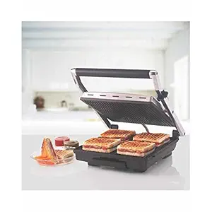 Borosil Super Jumbo 2000-Watt Grill Sandwich Maker, Black