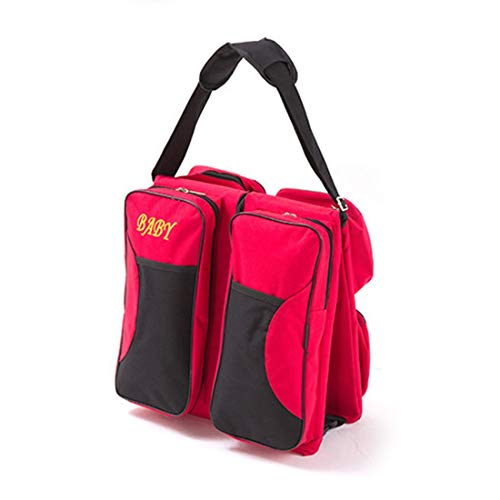 Preisvergleich Produktbild Multifunktionale Faltbare Mama Tasche Große Kapazität Universal Tragbare Reise Outdoor Klappbett Kinderbett Kinderbett Wickeltaschen-Rot