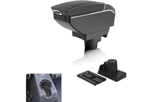 EUNEWR Double Layer Armrest Storage Box, Liftable Car Armrest Box with 7 USB Charging Built-In 3 LED Lights in the Armrest Box Fit for Vauxhall Astra H Mk5 2004-2008 Decoration Storage Supplies
