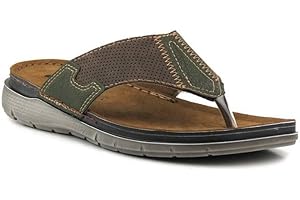 inblu V1-08 Flip Flops Herren - Zehentrenner Herren - Schuhe Herren Sommer - Bio-Leder - Sommerschuhe - Naturleder - Flipflopsandalen Herren - Bequem