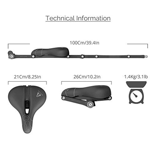 Fahrradsattel Diebstahlsicherung faltbar seatylock Komfort schwarz