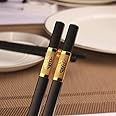 HICHAKI Alloy Gold Reusable Chopsticks for Sushi Noodles | Non Slip | Dishwasher-Safe | Korean | Gift Set (1 Pair)