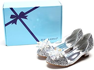 ELSA & ANNA Girls UK Princess Snow Queen Wedged Party Shoes Sandals SIL15-SH