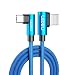 Produktbild LEDELI Winkelstecker 90Grad geknickt Nylon Gamer Ladekabel Schnellladekabel (Micro USB)