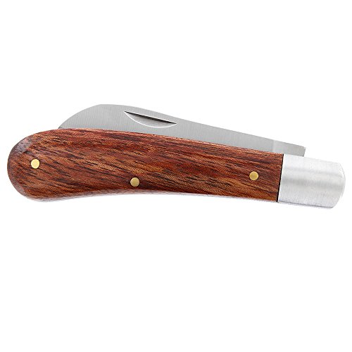 Gartenmesser Kopuliermesser RH3006 Rosenholz & Edelstahl-Klinge, Taschenmesser zur Veredelung von Pflanzen und für sämtliche gärtnerische Schnittarbeiten – Edelstahlmesser - 3