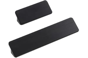 Qrity 2x Tirador de Puerta 96mm Distancia del Agujero Manijas de Puerta de Gabinete de Cocina Armario Tirador de Cajón, Aleación de Aluminio, con Tornillos, Negro