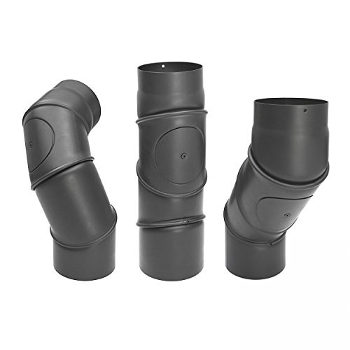 raik SH062-150-gg Rauchrohrbogen / Ofenrohr 150mm – Multibogen gussgrau - 5