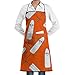 Produktbild Kawaii Tampons Orange Adjustable Bib Apron with Pockets - Commercial Restaurant and Home Kitchen Apron - Neck Strap- Extra Long Ties - Strong Black