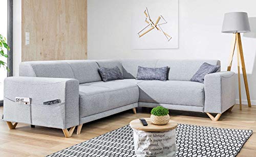 Bobochic - Bella - Canapé d'angle panoramique Convertible avec Coffre - Droit