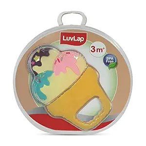 LuvLap Silicone Baby Teether for 3months+ baby, Teething and chewing Toys for babies with Hygienic Carrying case, 3m+, BPA Free, Ice ream (Multicolor)