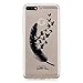 Produktbild HopMore Huawei Y7 Prime (2018) Hülle Silikon Transparent Durchsichtig Hüllen Clear Motiv Design Bumper Ultra Slim TPU Handyhülle Kawaii Muster One Piece Case Cover pour Y7 Prime (2018) -- Schwarze Feder